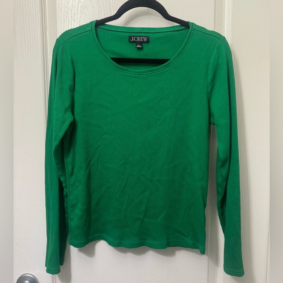 J.Crew Bright Green Ribbed Top - Picture 2 of 3